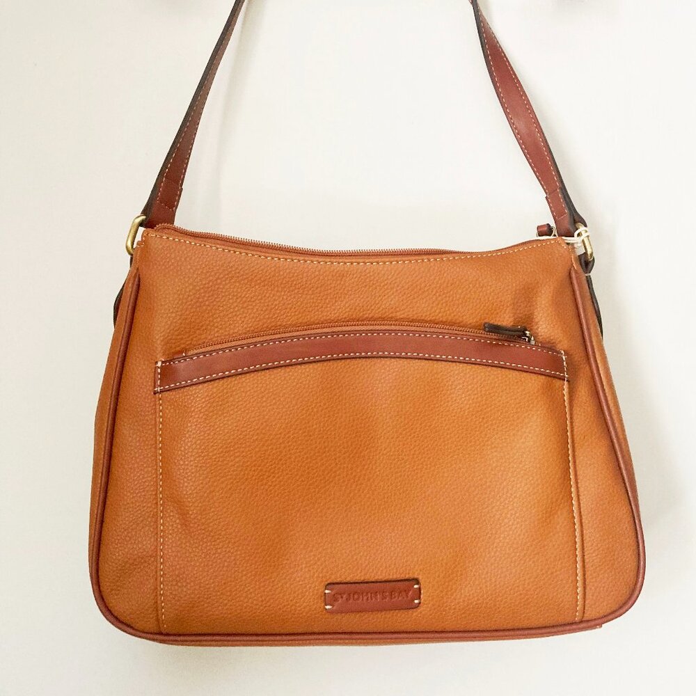 "Reduced" St. John's Bay Light Cognac Shoulder Bag Purse Faux Leather (NEW)